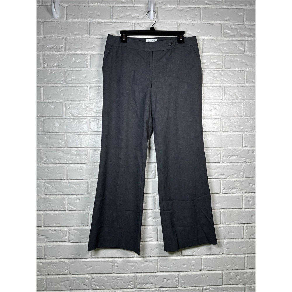 Calvin Klein Est. Size 12 Gray Trouser Pants Monica Geller Career Chic Friends